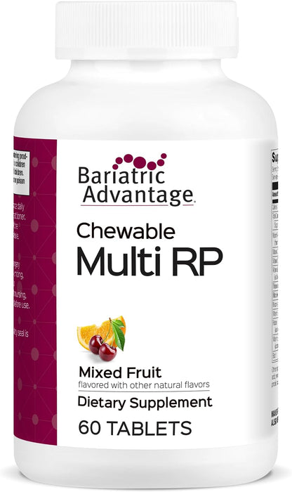 Bariatric Advantage Chewable Multi RP Multivitamin - for Bariatric Surgery Patients - with Iron, Copper, Vitamin C, A, Zinc & More - 100% NRV of 18 Nutrients - Mixed Fruit - 60 Chewable Tablets