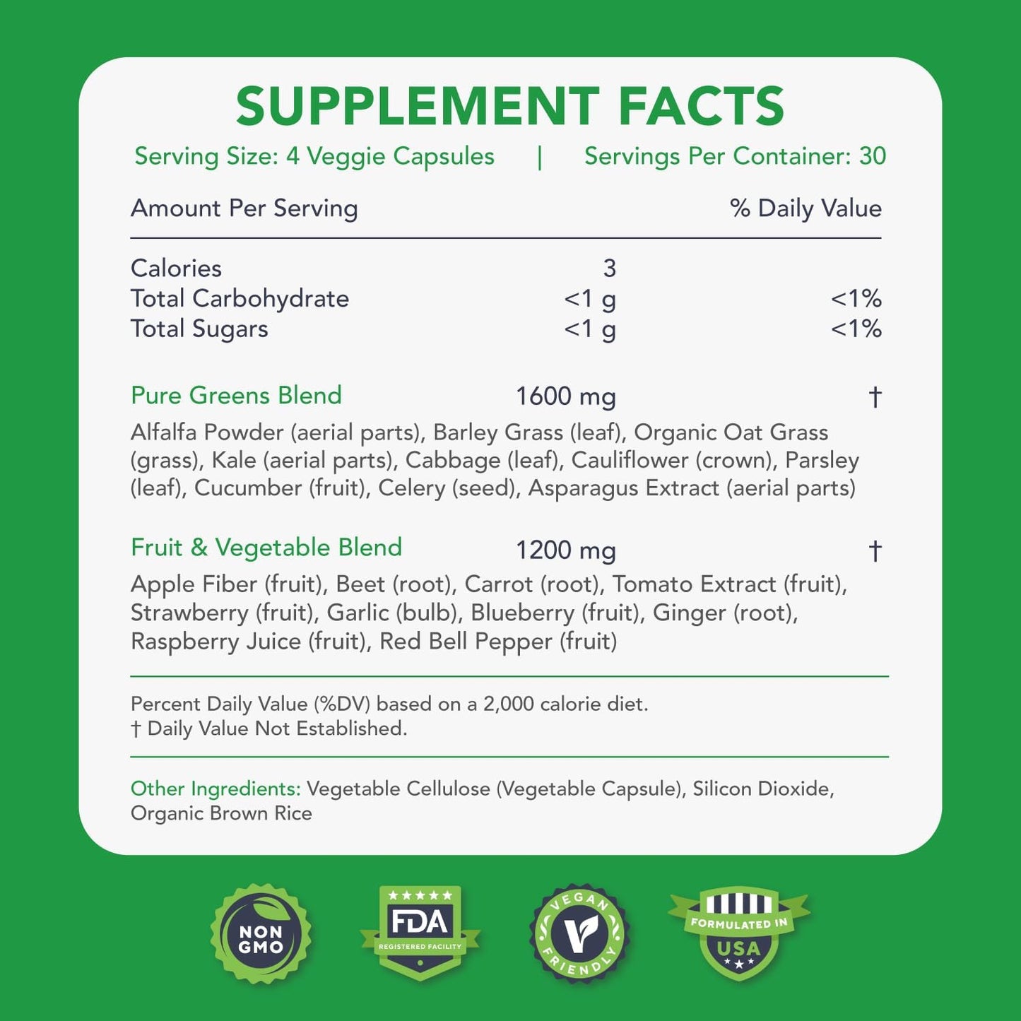 KaraMD Pure Nature Greens, Fruits & Veggies Supplement – Whole Food Multivitamin, 2 Pack - görsel 2