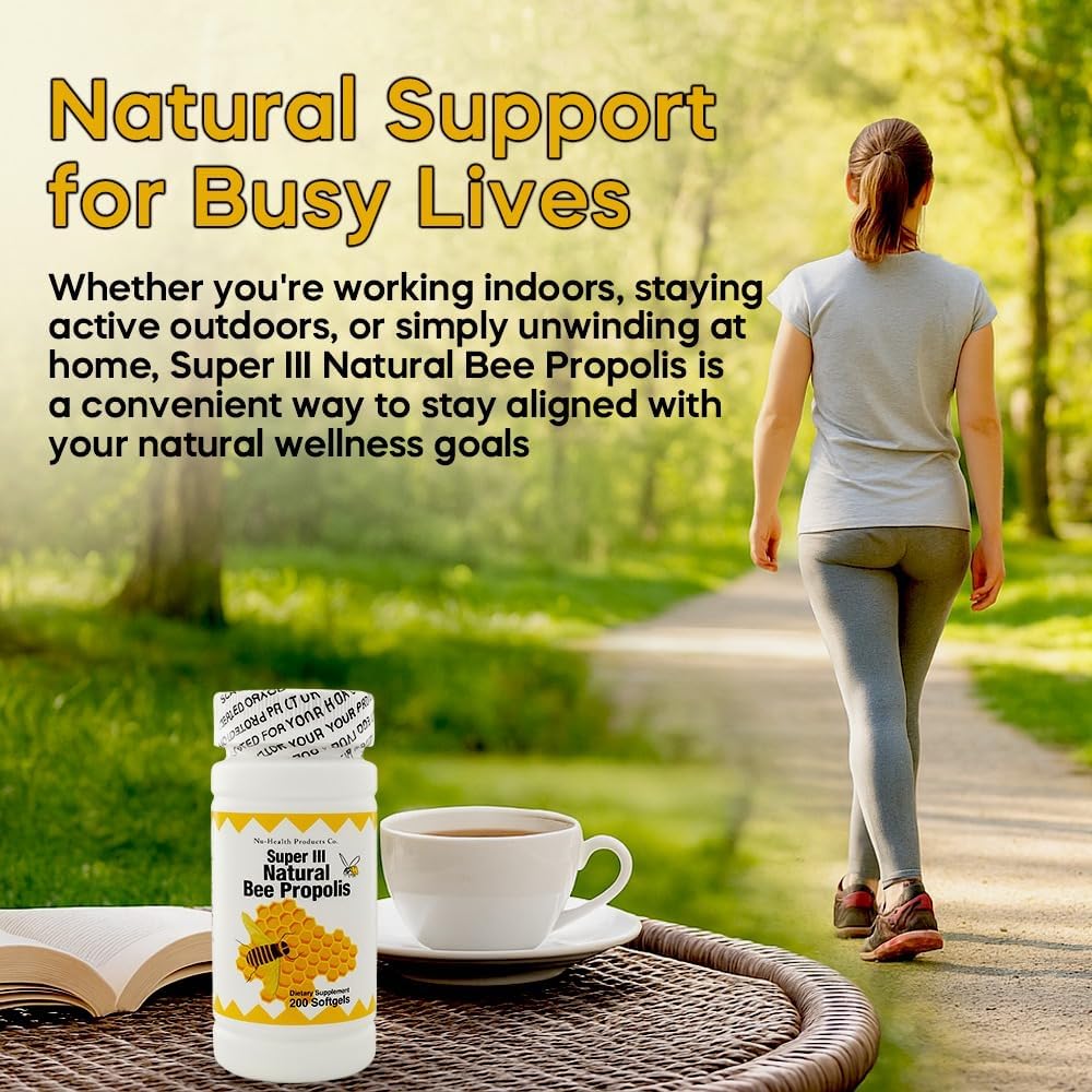 Nu-Health Super III Natural Bee Propolis, Vitamin C & Zinc, 200 Soft gel capsules - görsel 5