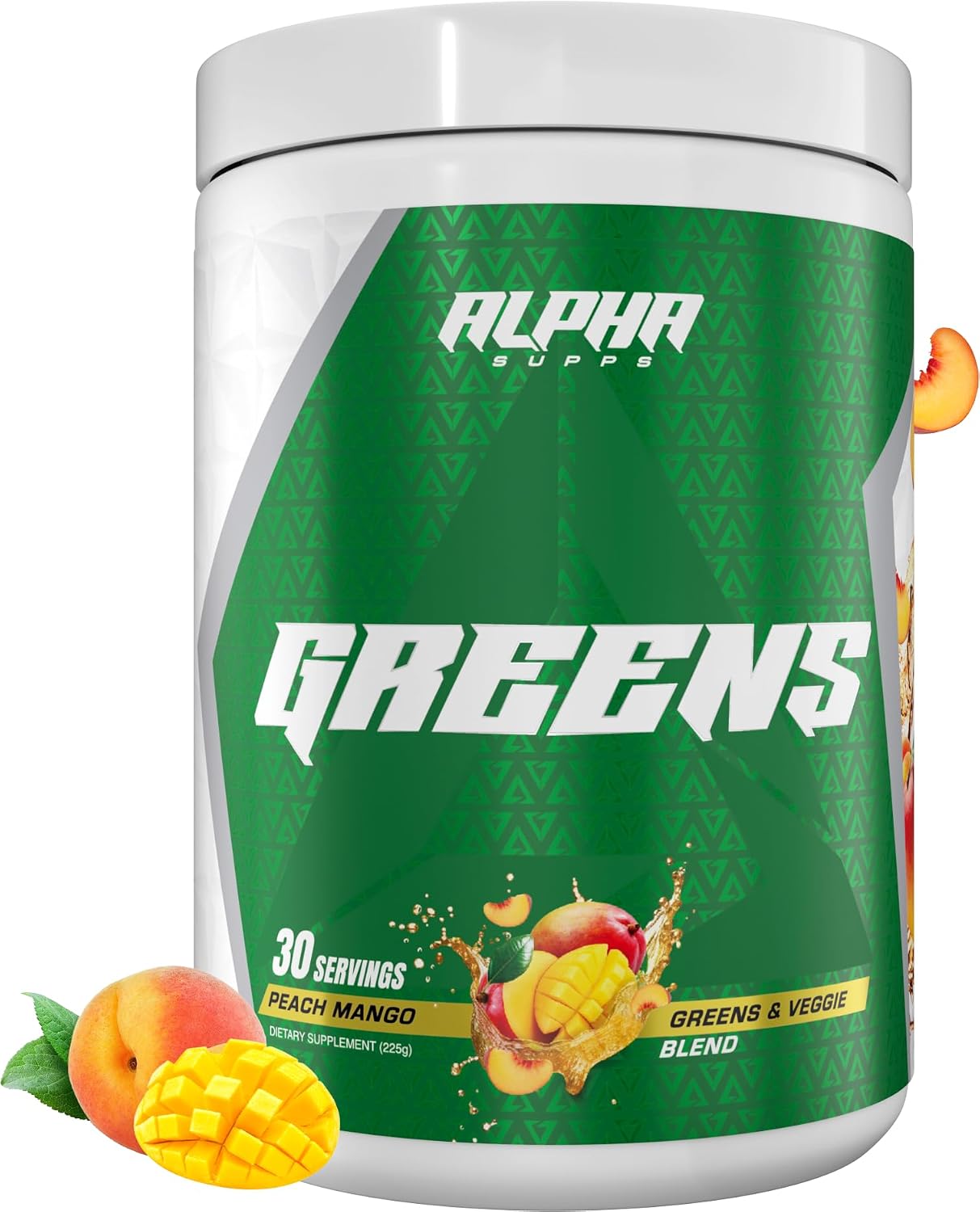 Alpha Supps Alpha Greens Superfood Powder - Peach Mango, 30 Servings - görsel 1