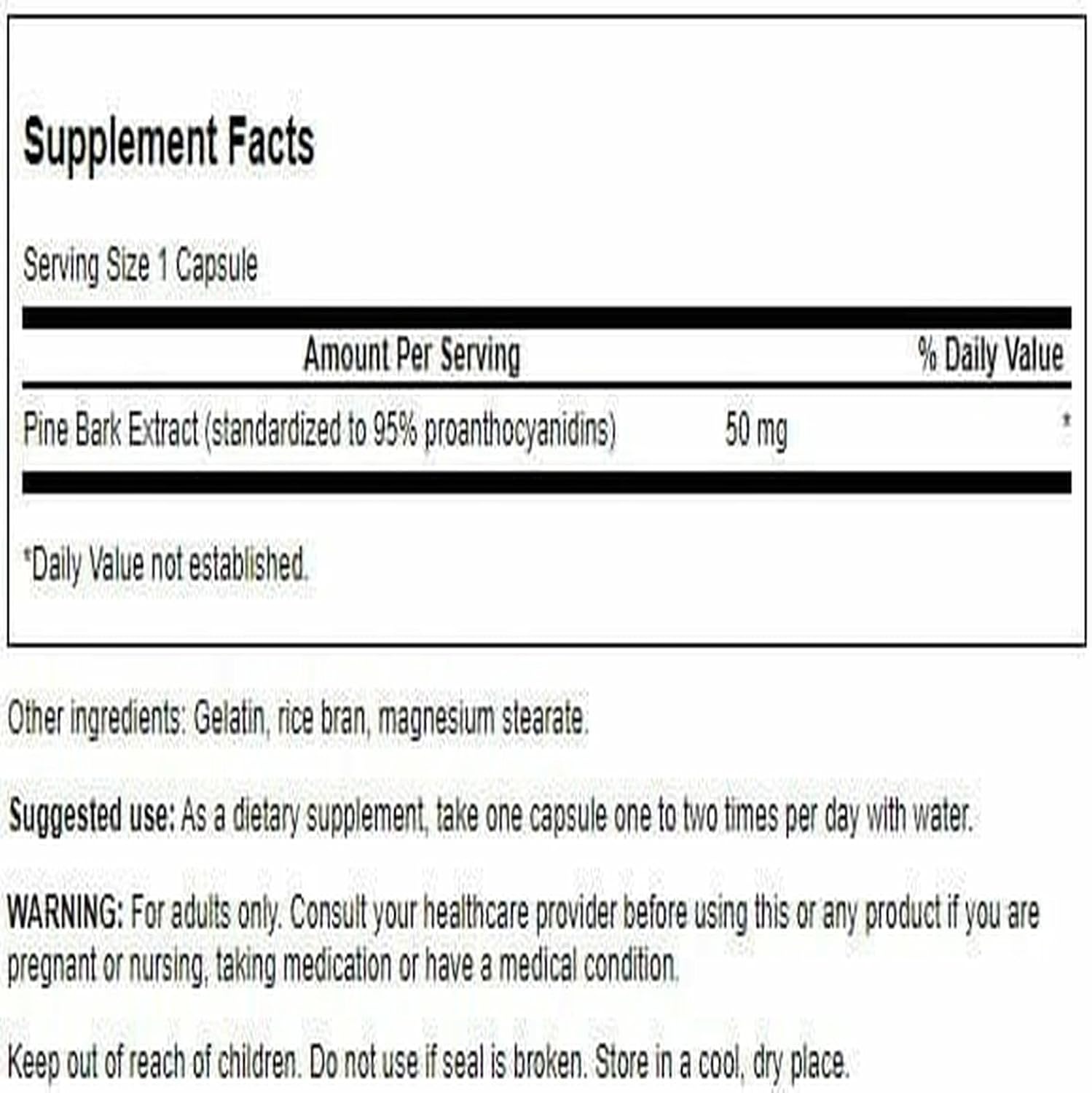 Swanson Pine Bark Extract 50 mg, 100 Capsules - görsel 2