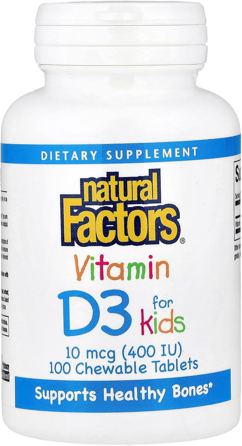 Natural Factors Vitamin D3 400 IU Chewable Tablets, 100 Tablets - görsel 1