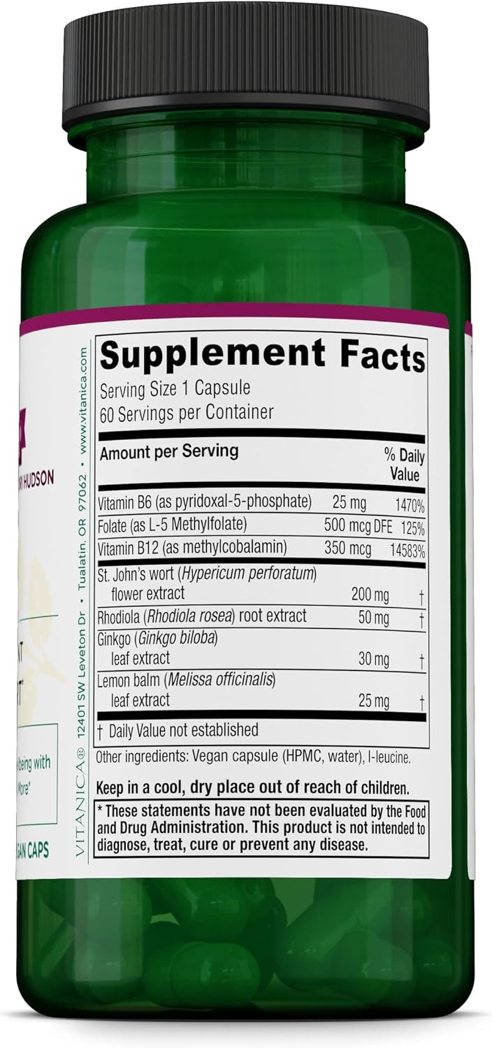 Vitanica Uplift, Mood and Emotional Support, Vegan, 60 Capsules - görsel 2