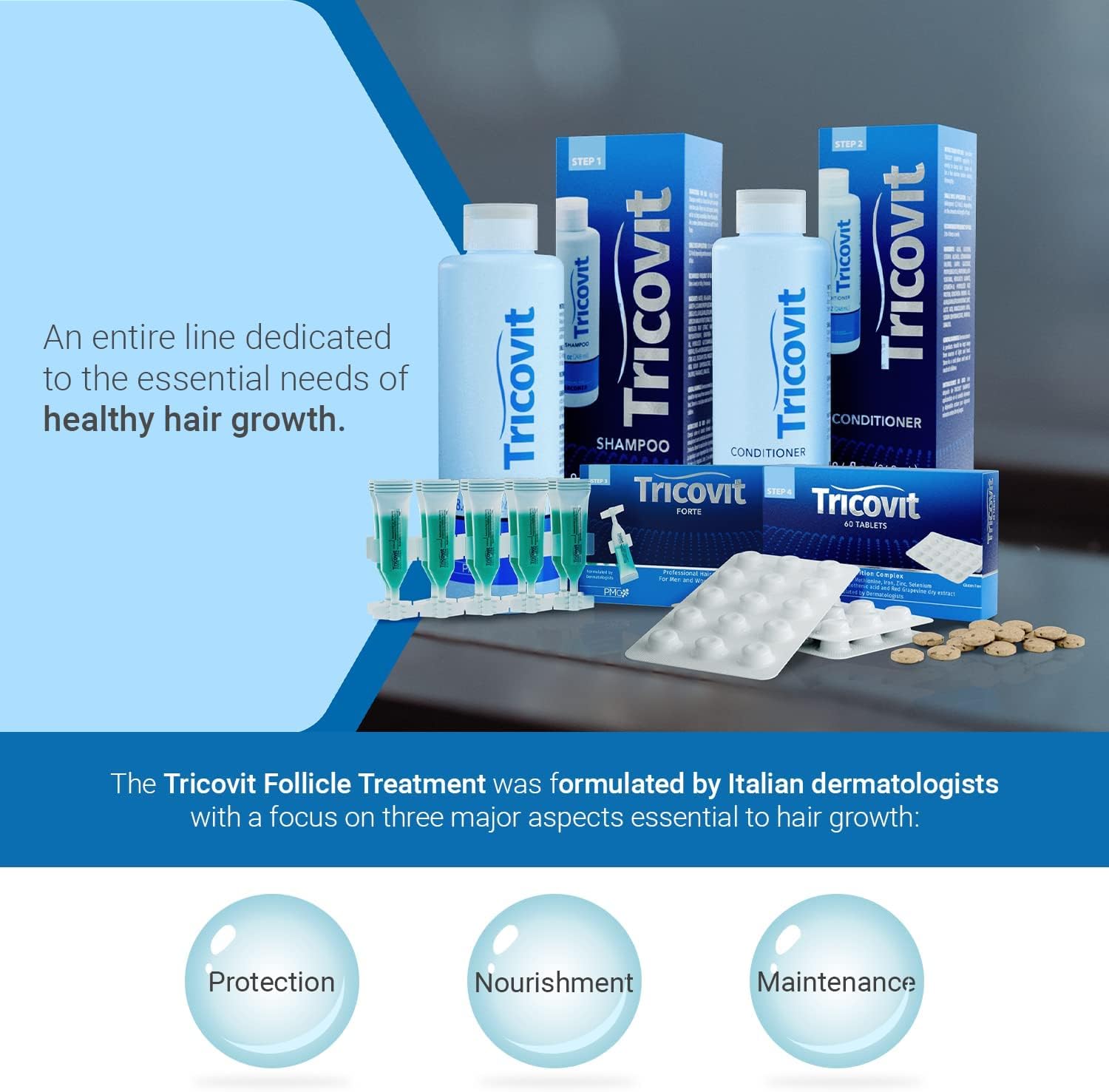 Tricovit Hair & Nail Supplement: Amino Acids, Minerals & Antioxidants - 60 Tablets - görsel 8