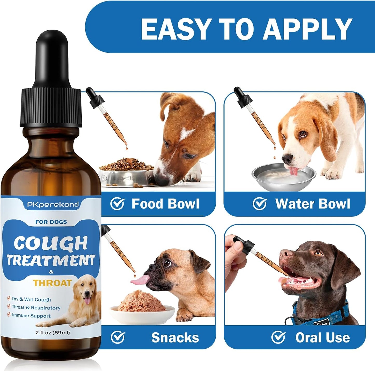 Cough Treatment for Dogs – Natural Herbal Remedy for Sore Throat, Dry & Wet Cough, Trachea Collapse & Respiratory Support (60 ml) - görsel 6