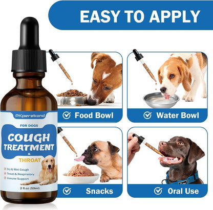 Cough Treatment for Dogs – Natural Herbal Remedy for Sore Throat, Dry & Wet Cough, Trachea Collapse & Respiratory Support (60 ml)