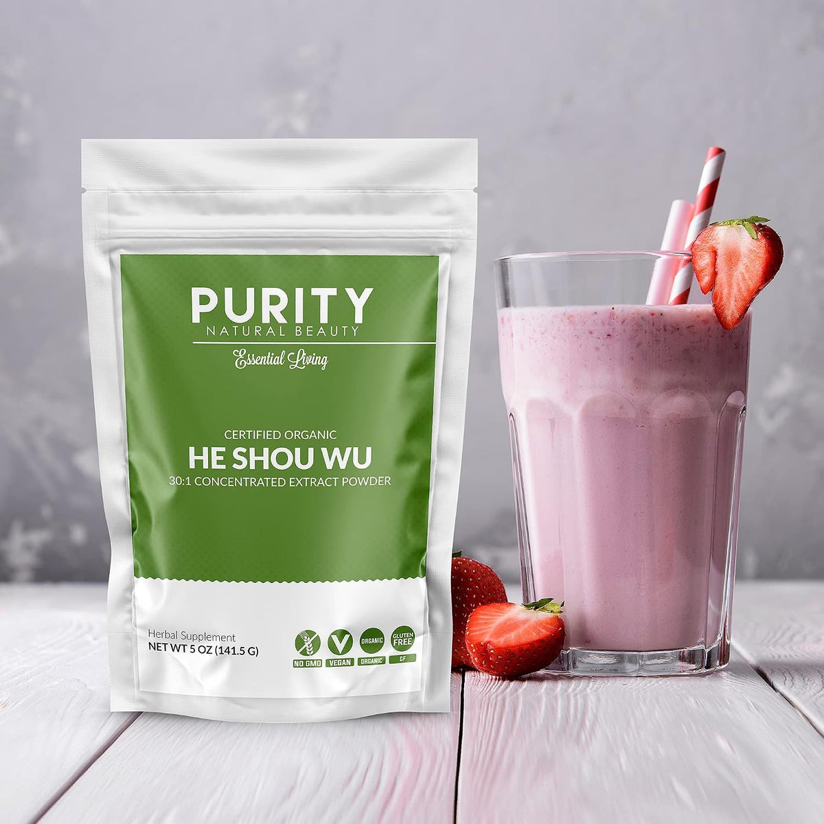 Certified Organic He Shou Wu - 141g Bag of 30:1 Concentrated Fo-Ti Extract - görsel 7