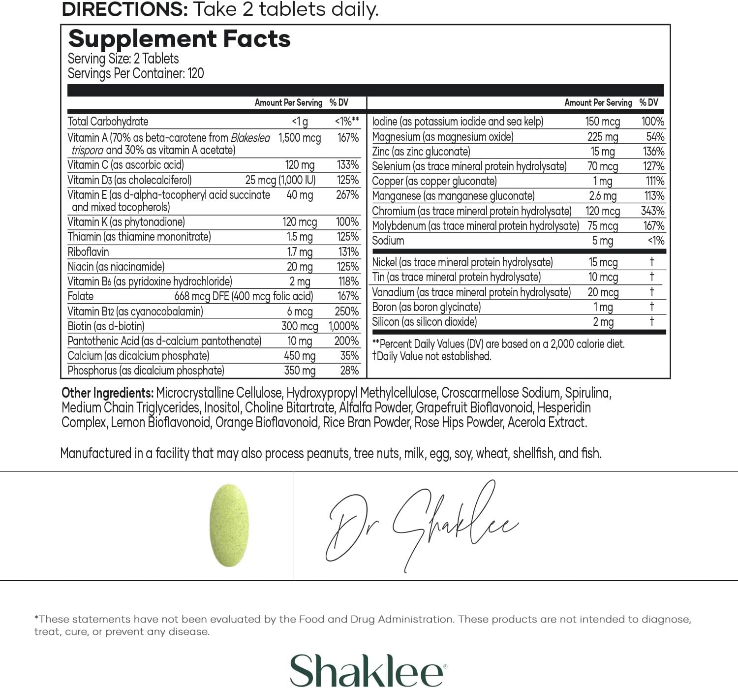 Shaklee Vita-Lea® Men High Potency Multivitamin and Multimineral - With Vitamin C, D, and E for Healthy Bones, Immune Support, and Cell Protection - 240 Tablets - görsel 3