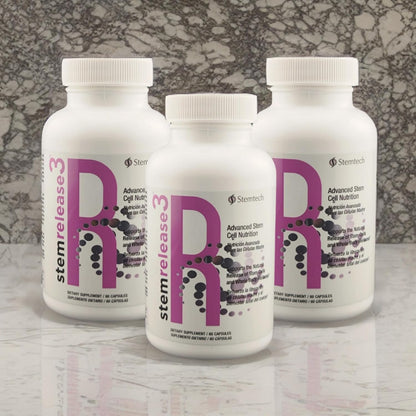 Stemrelease3™ Cutting-Edge Stem Cell Nutrition for Natural Renewal and Youthful Vitality, Exclusive Blend for Enhanced Telomere Health 60 Capsules (3-Pack)