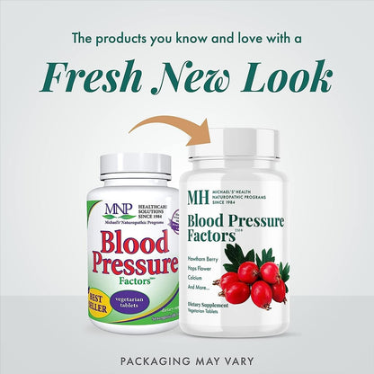 Michael's Health Naturopathic Programmes Blood Pressure Factors - 60 Vegetarian Tablets, Pack of 2 - Contributes to Normal Fluid Balance and Nervous System Function - Kosher - 40 Servings