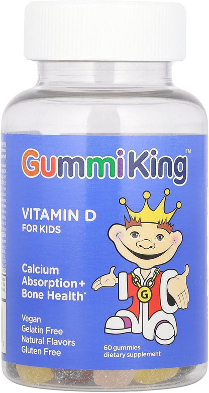 Gummi King Vitamin D for Kids, 60 Gummies (7.5 mcg per Gummy)