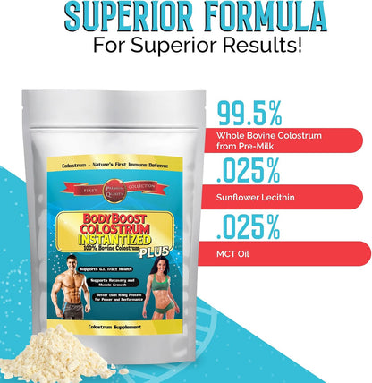 BodyBoost Colostrum Instantised, 99.5% Bovine Colostrum Powder, Grass Fed, 227 g