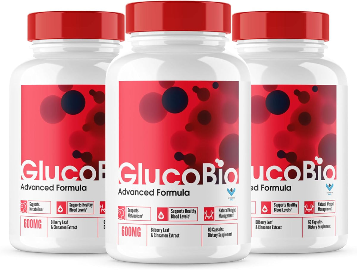 (Official 3 Pack) Glucobio Capsules, Gluco Bio Blood Support Pills Advanced Formula, GlucoBio All Natural Ingredients, GlucaBio Maximum Strength, Glucbio, Glucobio Blood, Glycogen Support (180 Caps) - görsel 1