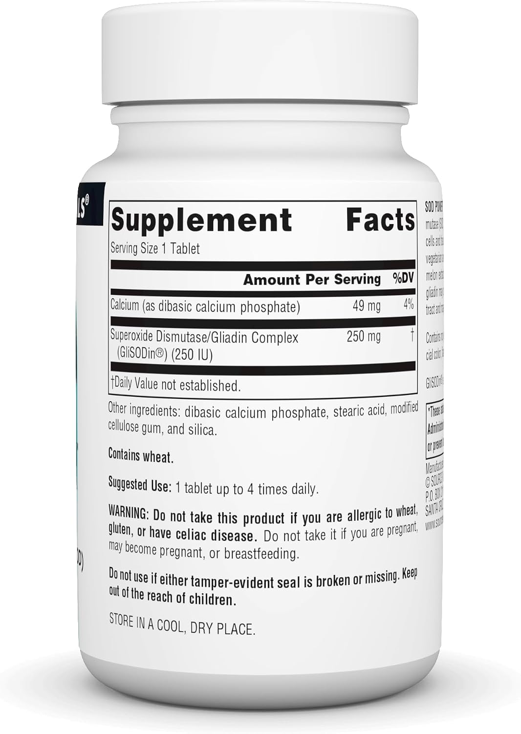 Source Naturals SOD Power - GliSodin Superoxide Dismutase 250mg - 60 Tablets - görsel 2