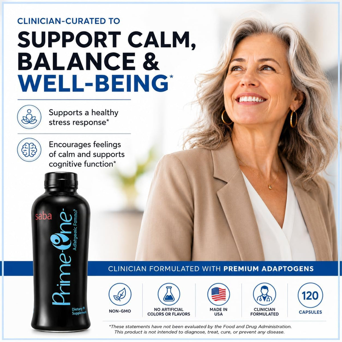 Saba Prime One Liquid Adaptogen Blend - Ashwagandha, Rhodiola, Reishi, Ginseng and Eleuthero - 946 ml (63 Servings) - görsel 6