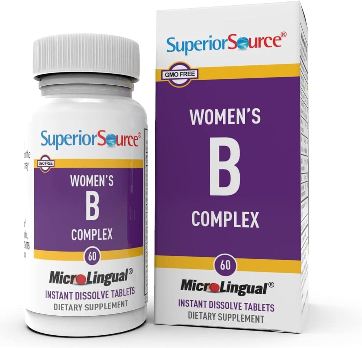 Superior Source Women's B Complex - Sublingual B Vitamin Supplement for Energy Support - 60 Tablets - görsel 1