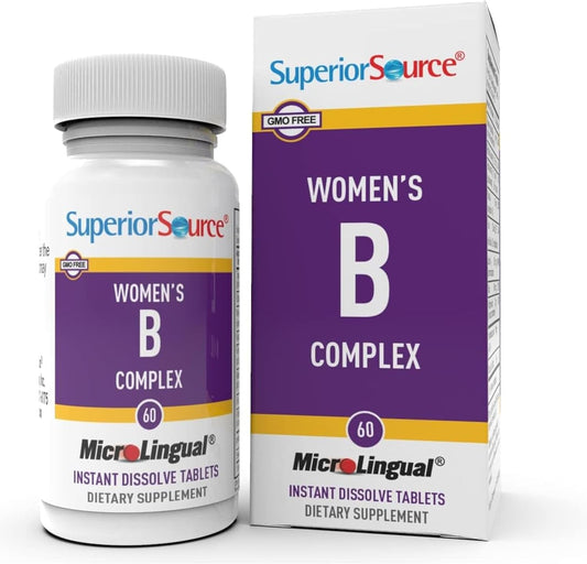 Superior Source Women's B Complex - Sublingual B Vitamin Supplement for Energy Support - 60 Tablets