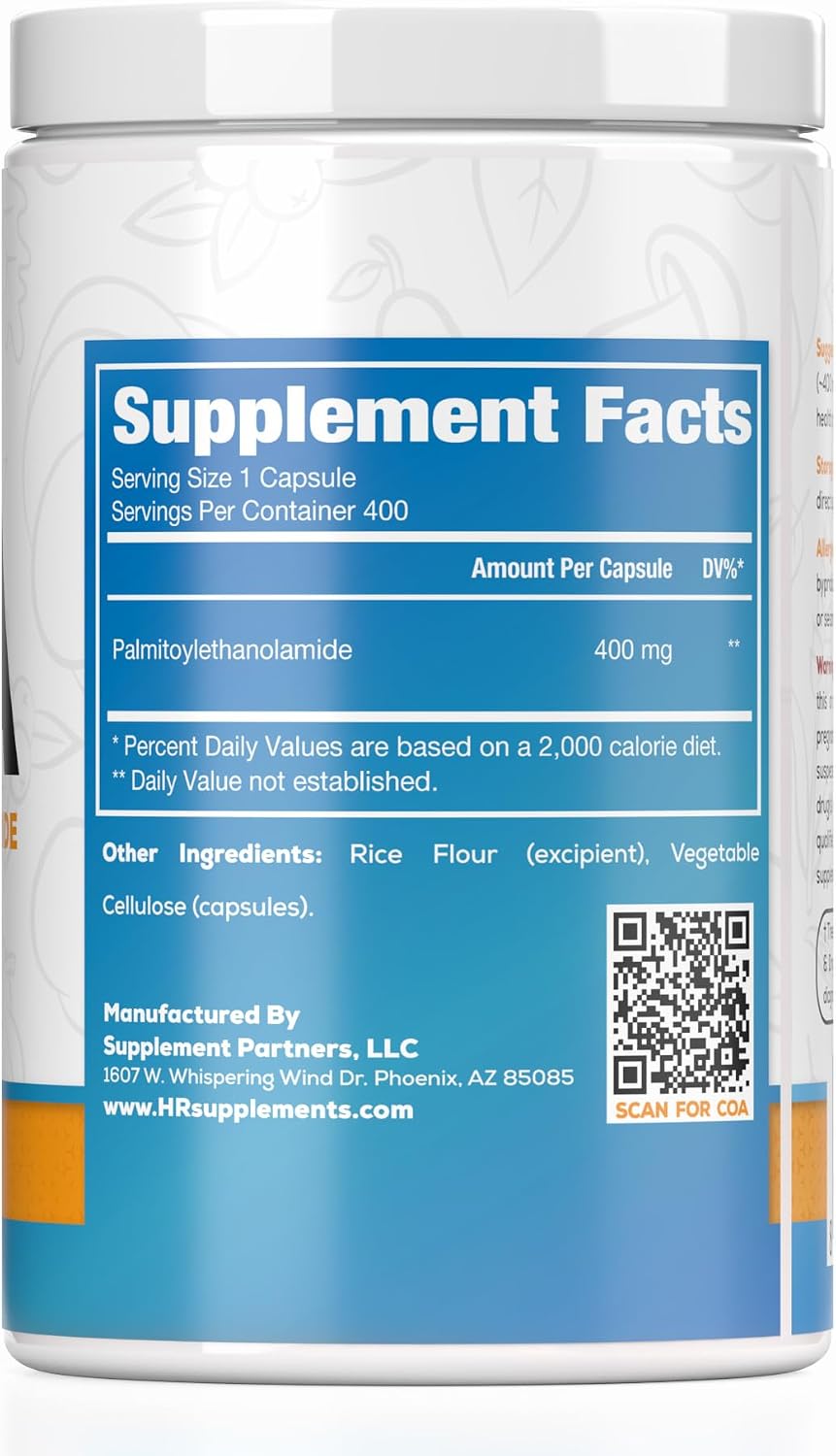 Harvest Naturals Palmitoylethanolamide (PEA) Capsules - 400mg, 400 Count - görsel 4