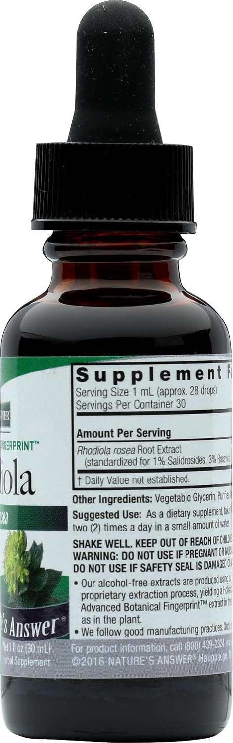 Nature's Answer Rhodiola Root, Alcohol-Free, 1 oz - görsel 5