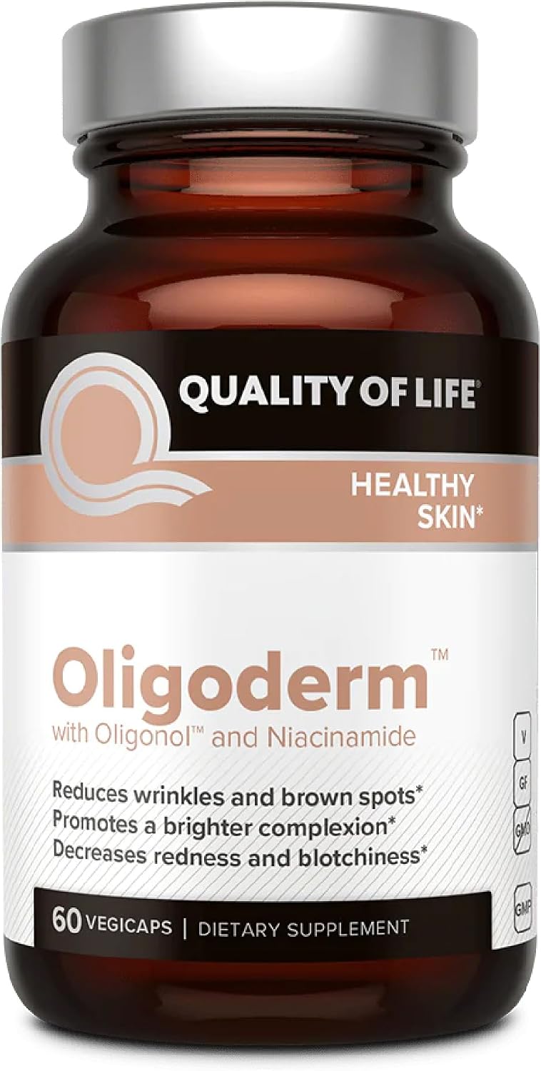 Quality of Life Oligoderm, Premium Skin Support Supplement with Oligonol and Niacinamide - 60 Capsules - görsel 1