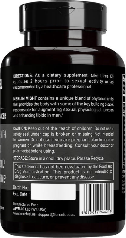 Force Fuel Merlin Might – Male Performance Support Supplement with Tongkat Ali and Ashwagandha