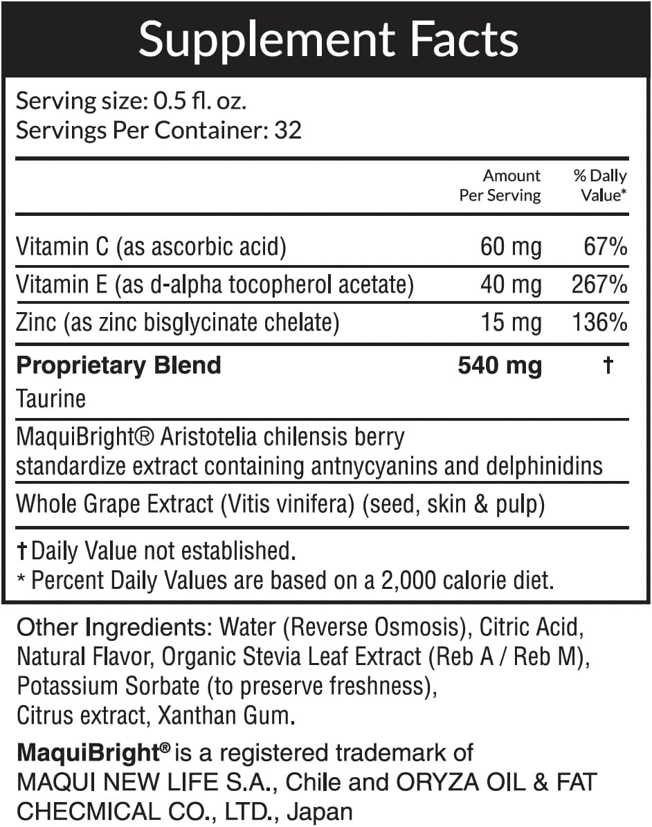 Passion 4 Health Liquid Eye Vitamins – Natural Vision & Adult Eye Support Supplement – Premium Formula with Maqui Berry Extract, Gluten-Free, Non-GMO, Sugar-Free – 30-Day Supply, Made in USA - görsel 2