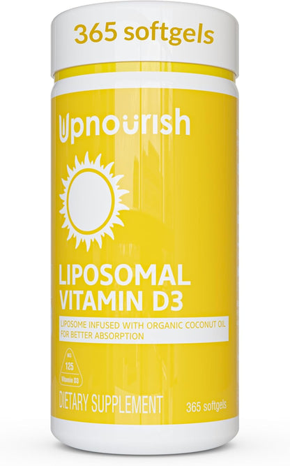 UpNourish Vegan Vitamin D3 5000 IU + K2 (MK4 & MK7) 500 mcg, 150 Softgels