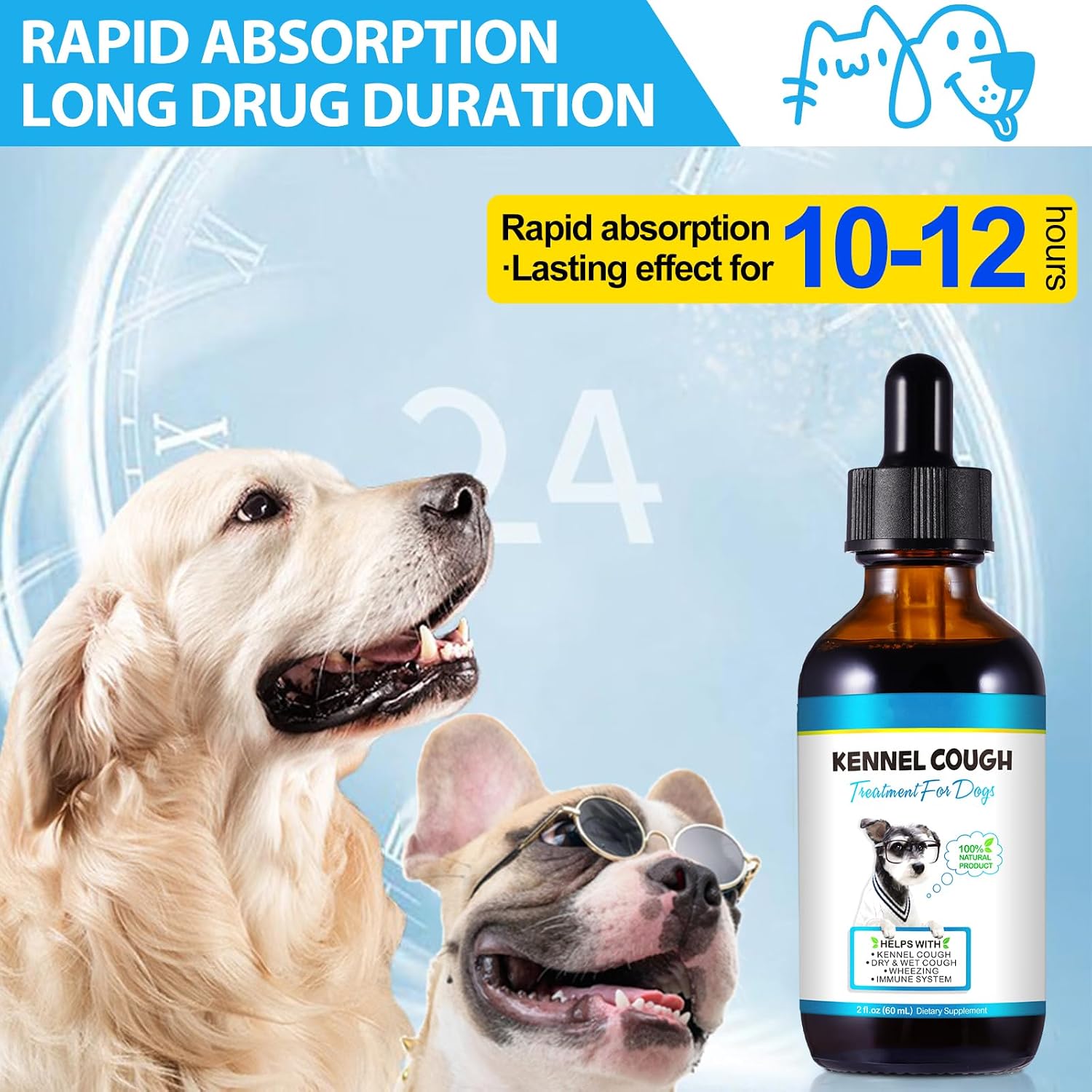 Kennel Cough Relief for Dogs - Natural Herbal Drops, 60ml - görsel 8