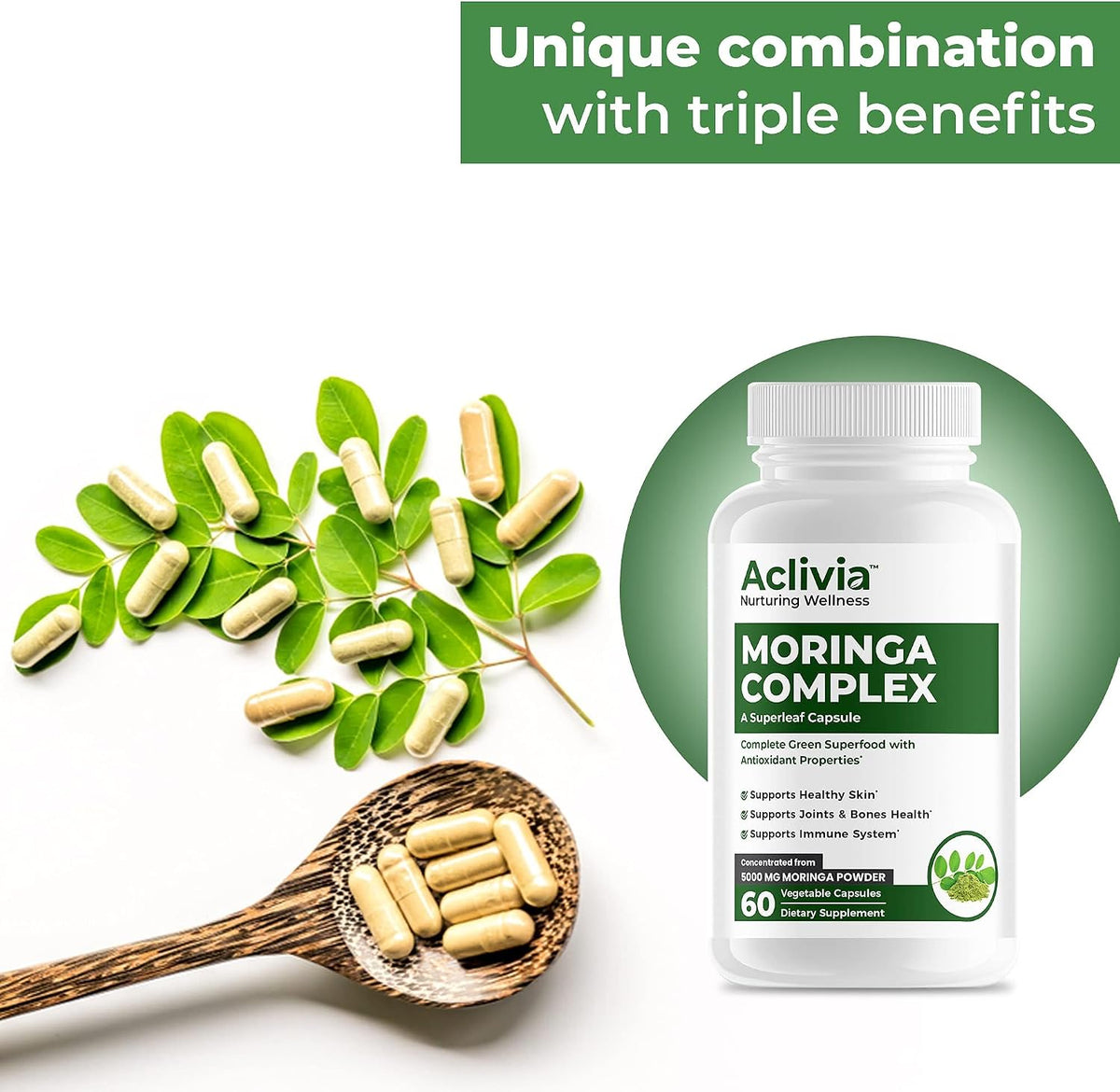 Moringa Complex - Maximum Strength Moringa Oleifera Food Supplement - 5000mg - 60 Capsules - görsel 7