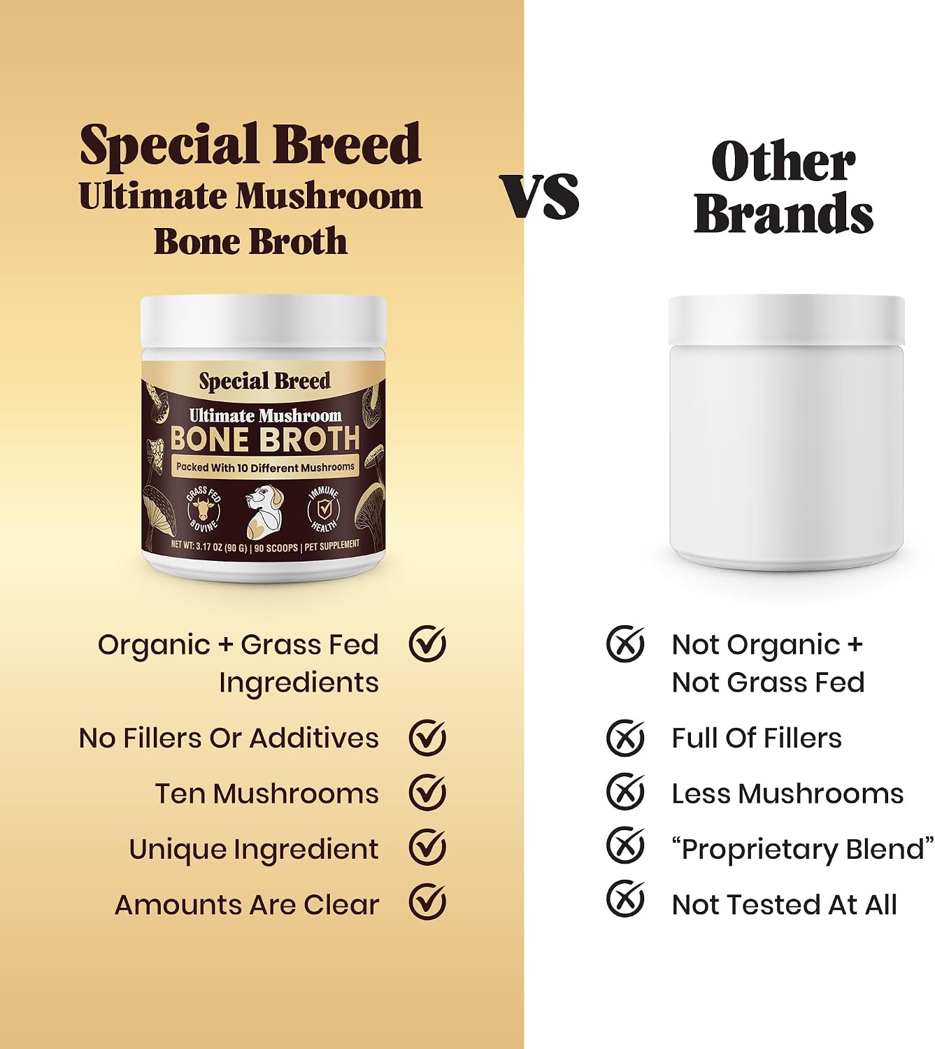 Beef Bone Broth for Dogs – High Protein Powder with Ten Organic Mushrooms and Collagen - görsel 4