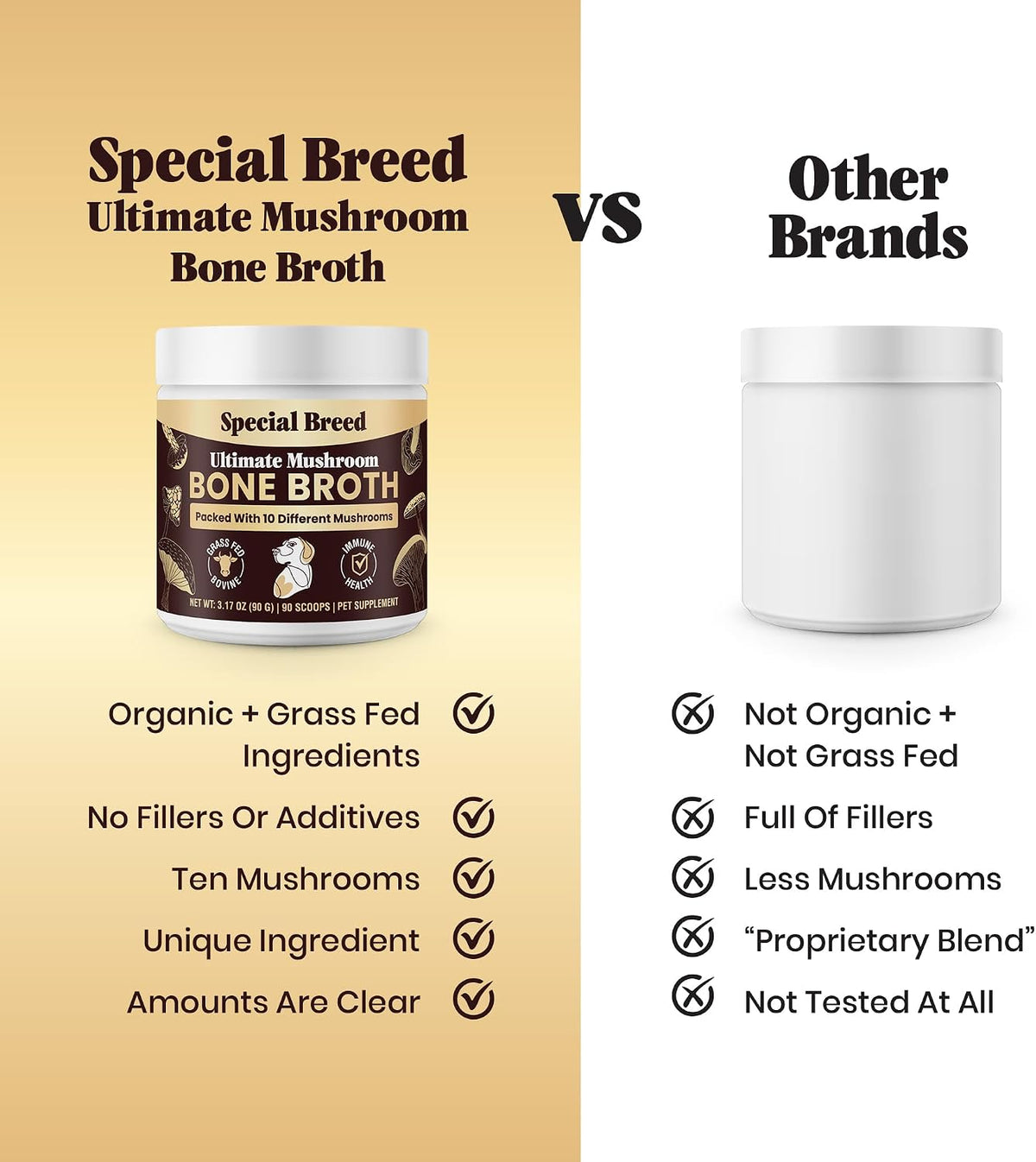 Beef Bone Broth for Dogs – High Protein Powder with Ten Organic Mushrooms and Collagen - görsel 4