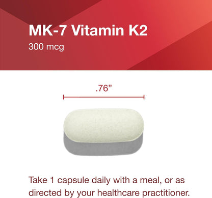 PROTOCOL FOR LIFE BALANCE MK-7 Vitamin K2 300mcg – Extra Strength – 60 Veg Capsules