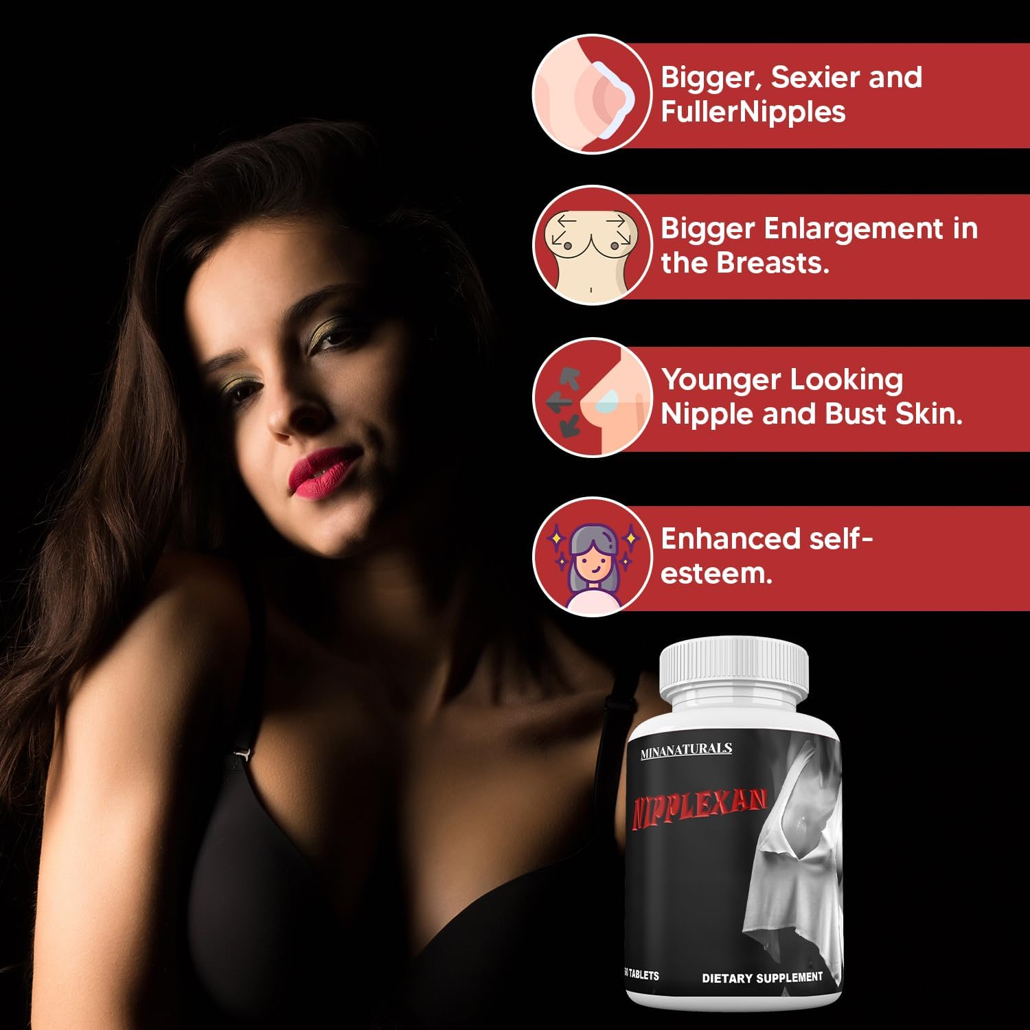 NIPPLEXAN Natural Nipple Enhancement Tablets – 60 Tablets - görsel 2