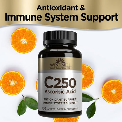 Vitamin C 250 mg Tablets – 100 Tablets by Windmill