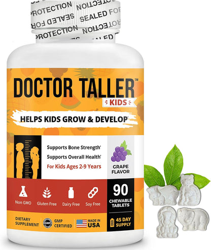 Doctor Taller Kids Multivitamins - Grape Flavour - 90 Chewable Tablets (6-Week Supply)