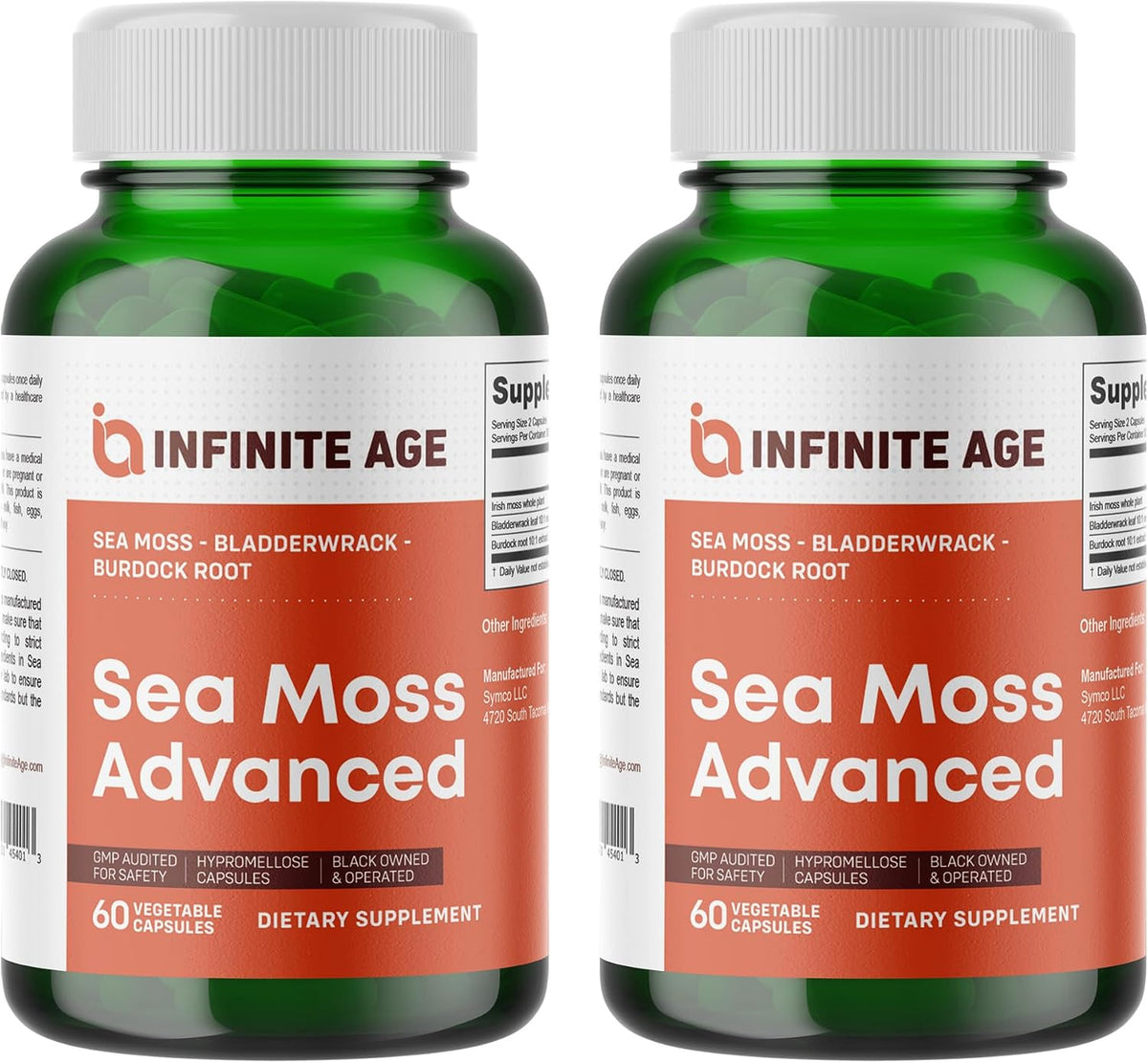 INFINITE AGE 1250mg Sea Moss Advanced Superfood Capsules - 60 Count - görsel 9