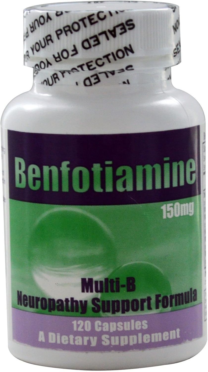 Fresh Batch! Benfotiamine Multi-B Neuropathy Support Formula 150 mg, 120 Caps – 3 Pack - görsel 1