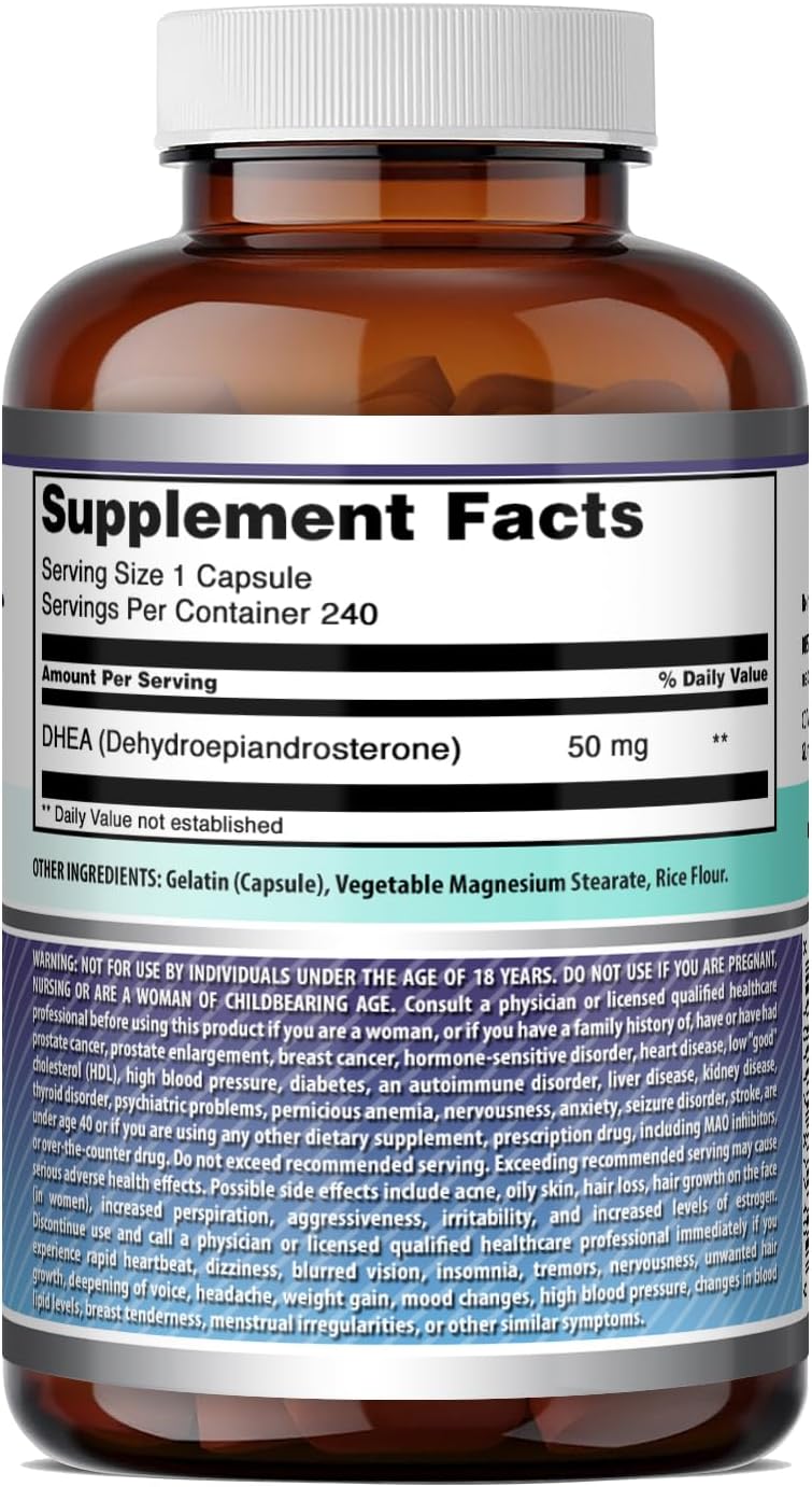 Amazing Formulae DHEA 50 mg Supplement, 240 Capsules - görsel 5