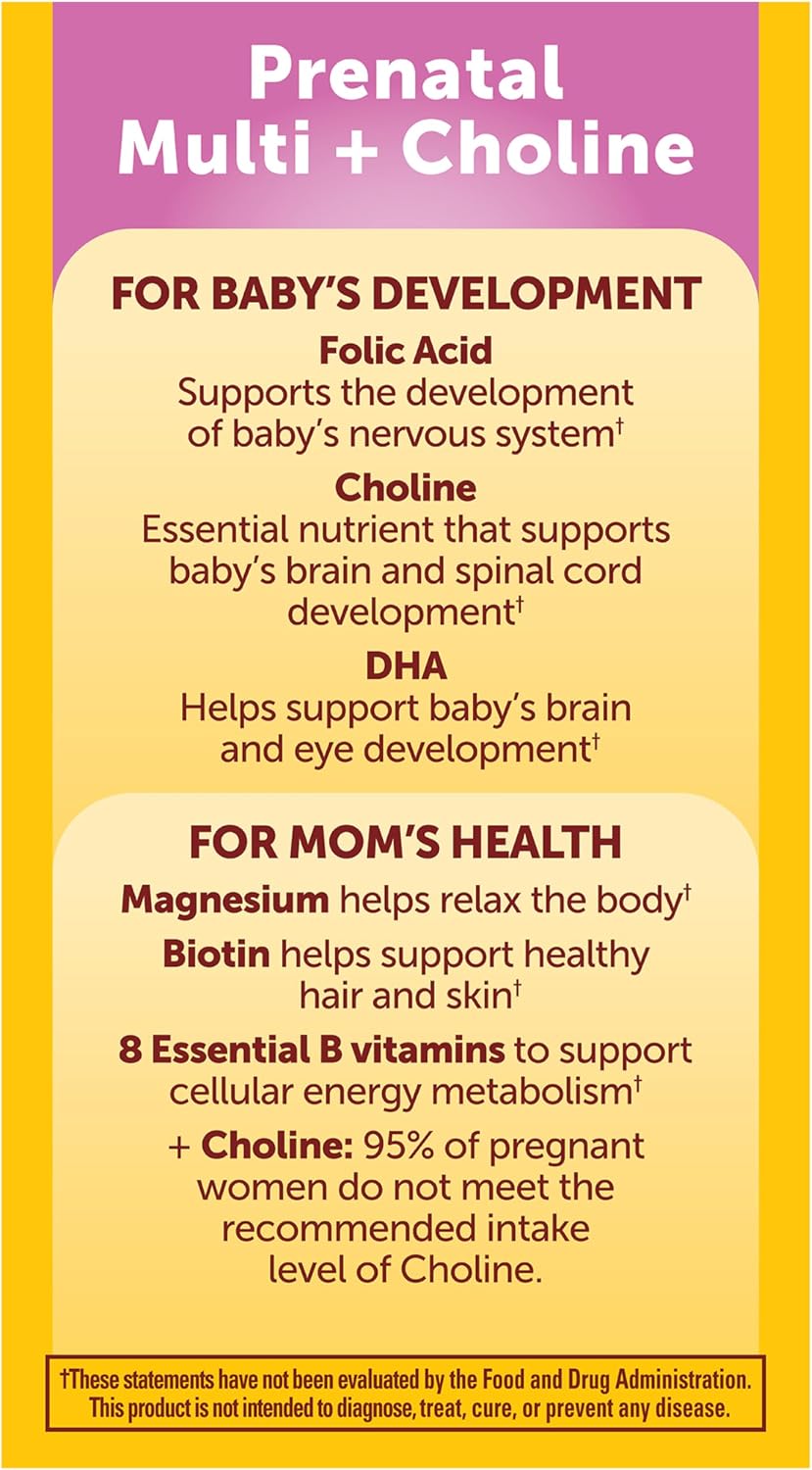 Nature Made Prenatal Vitamin Softgels + Choline Capsules, 60-Day Supply - görsel 8