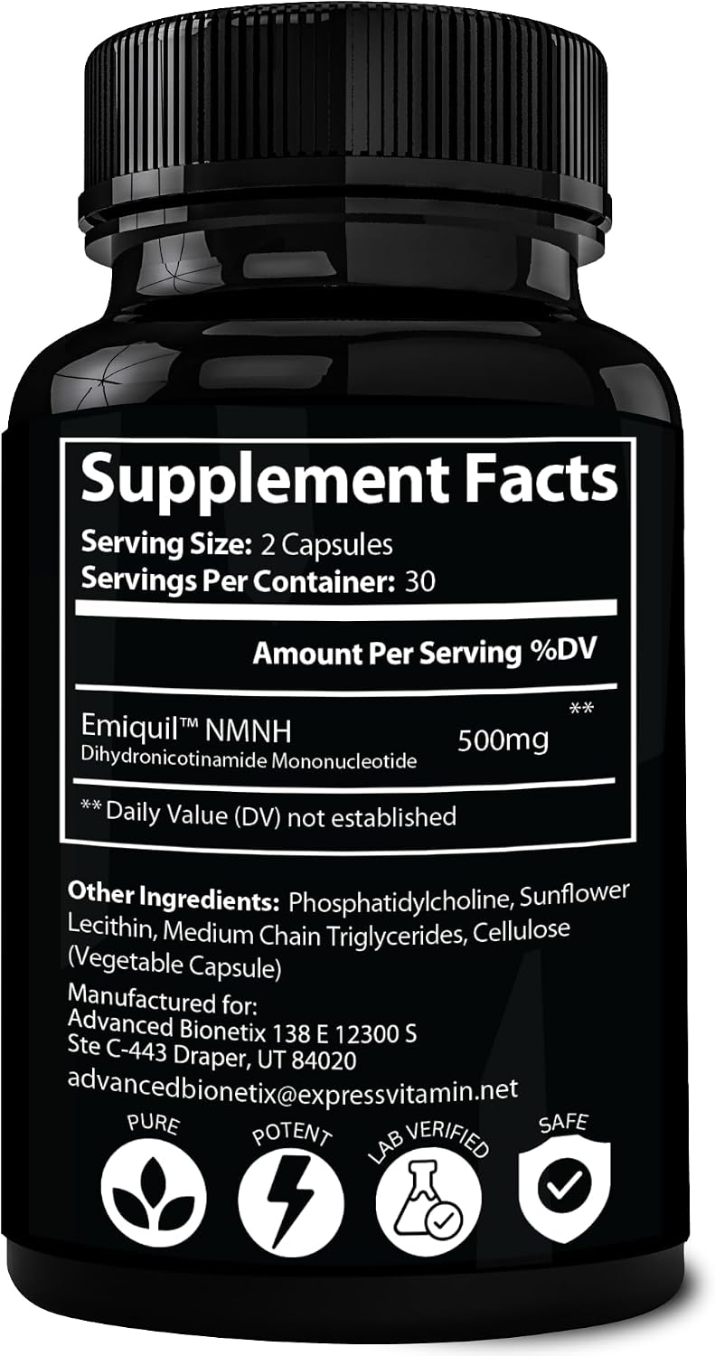 Advanced Bionetix Liposomal NMNH 500mg – 120 Capsules - görsel 7