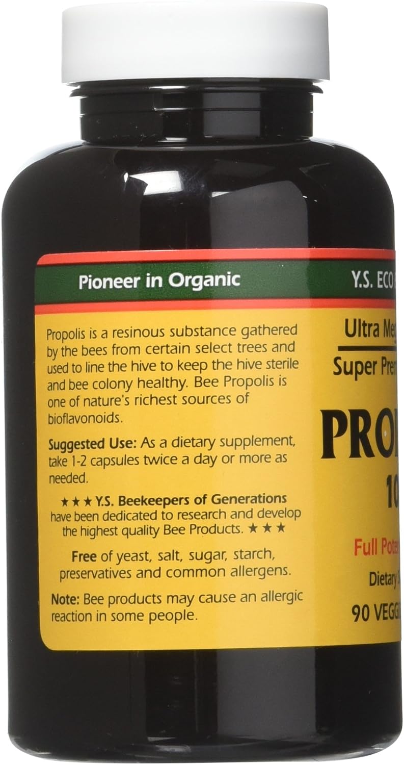 YS Eco Bee Farms Propolis 1000 - 90 Capsules (Pack of 3) - görsel 2
