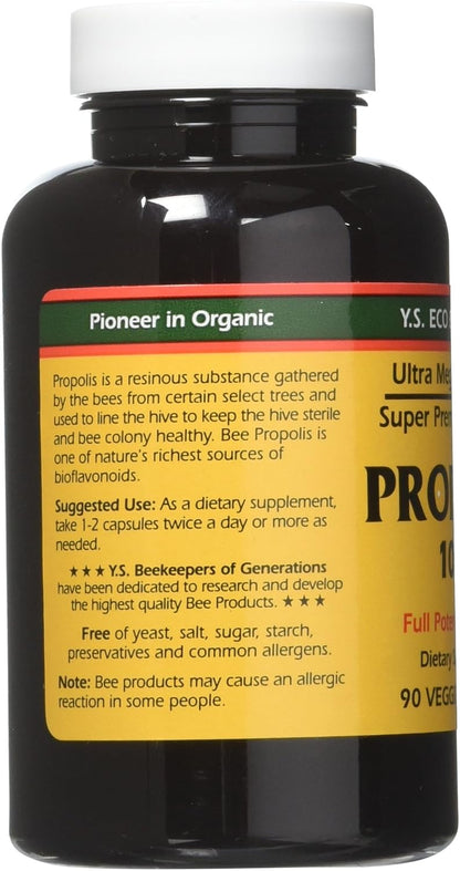 YS Eco Bee Farms Propolis 1000 - 90 Capsules (Pack of 3)