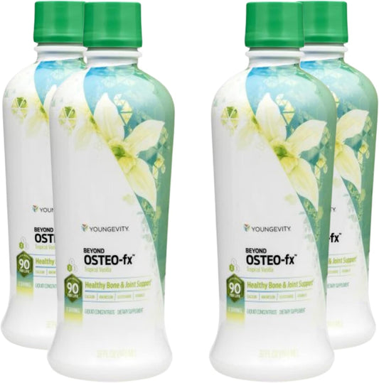 Youngevity Beyond Osteo-FX Liquid - Calcium & Magnesium with Vitamin D3, Zinc, MSM, Glucosamine & 77 Trace Minerals (946 ml, Pack of 4)