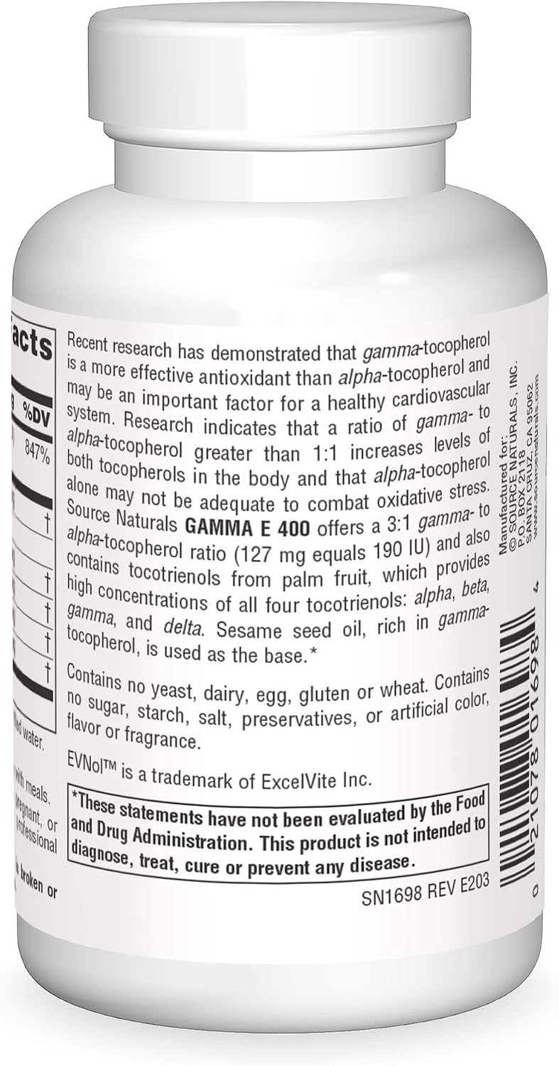 Source Naturals Gamma E 400 - 60 Softgels - görsel 2