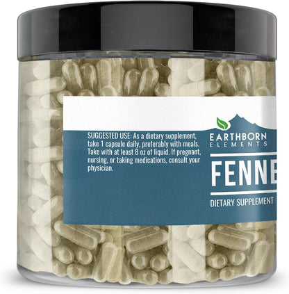 Earthborn Elements Fennel Seed 200 Capsules – Pure & Undiluted, No Additives