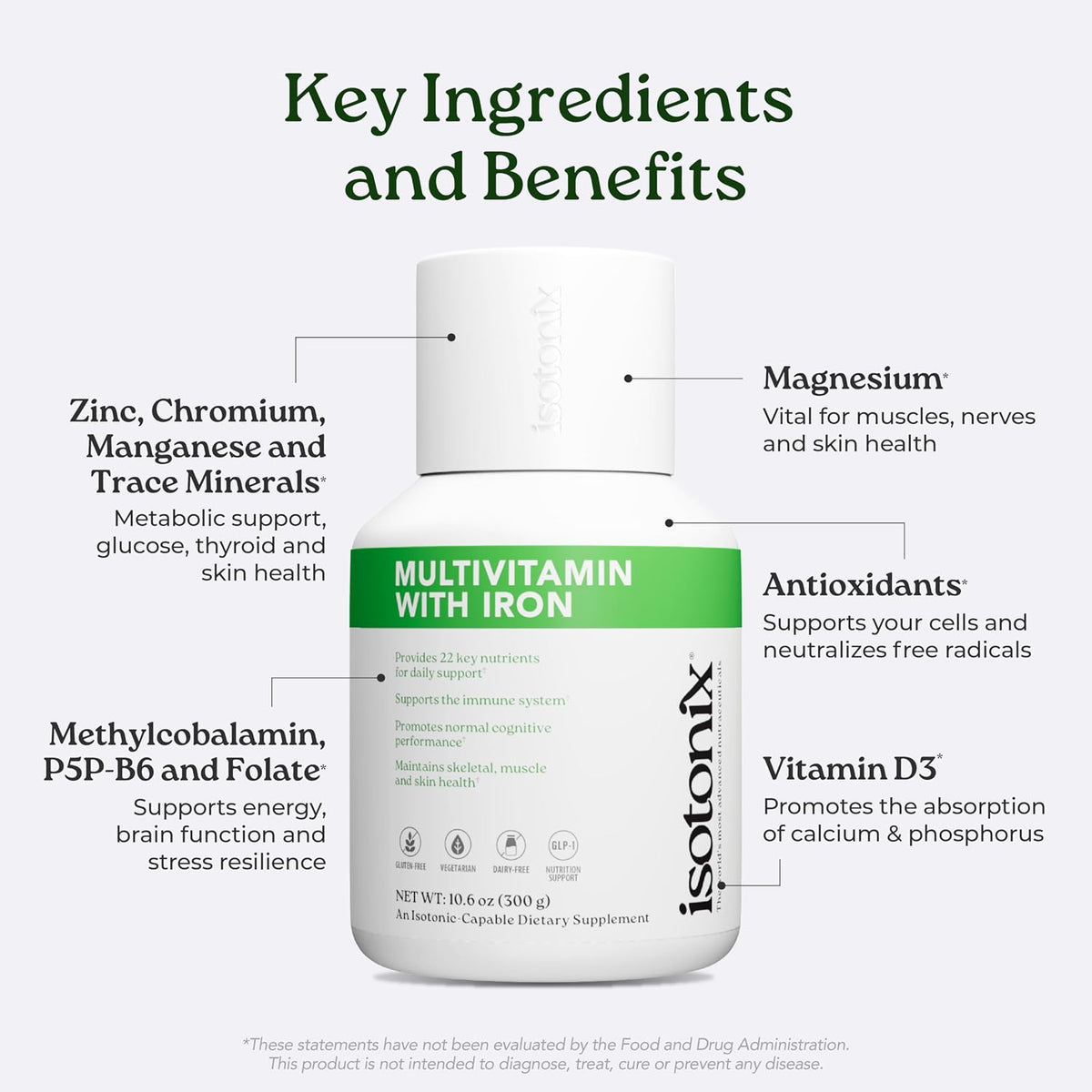 Isotonix Multivitamin with Iron — Methylated B-Complex & Antioxidants for Energy, Immune & Nervous System Support, Isotonic Powder, Vegetarian, Gluten-Free, 90 Servings - görsel 2