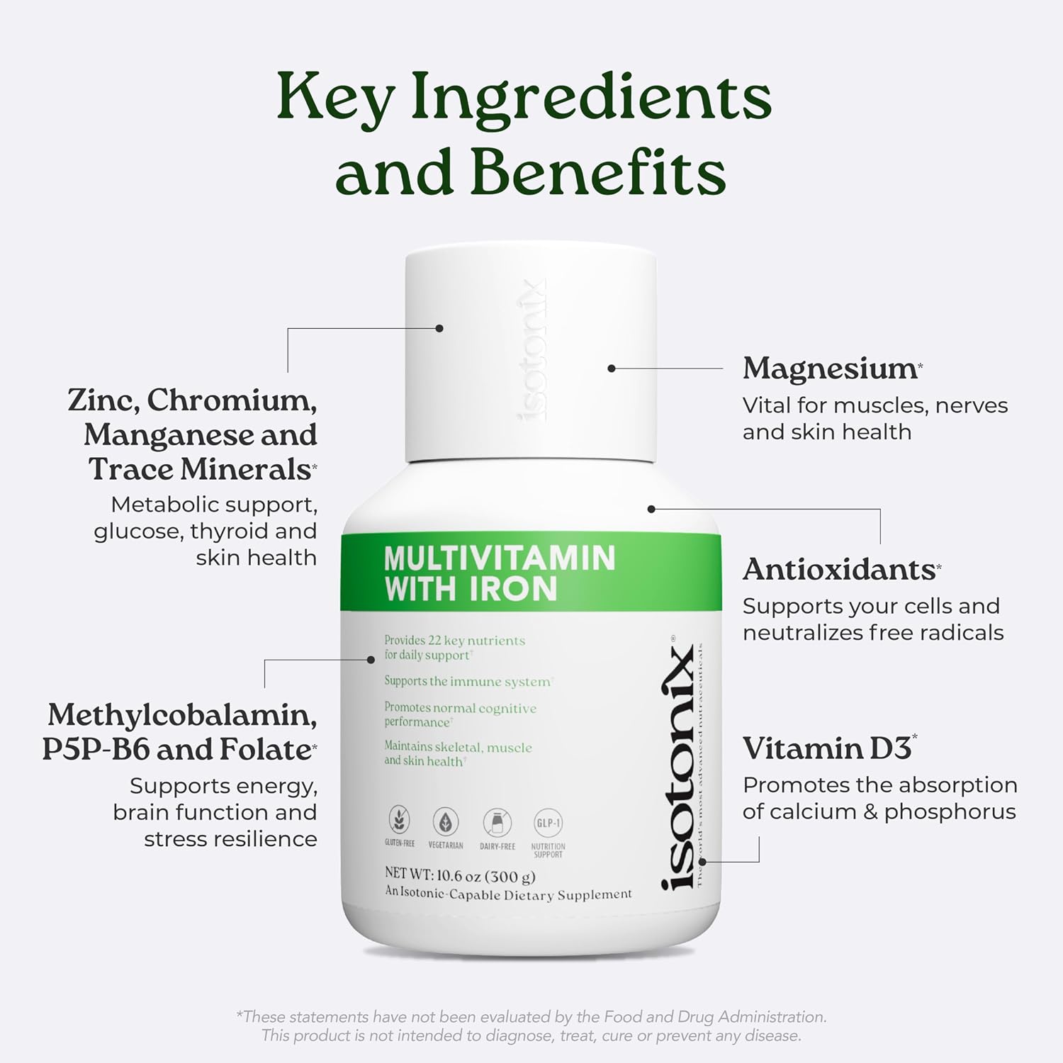 Isotonix Multivitamin with Iron — Methylated B-Complex & Antioxidants for Energy, Immune & Nervous System Support, Isotonic Powder, Vegetarian, Gluten-Free, 90 Servings - görsel 2