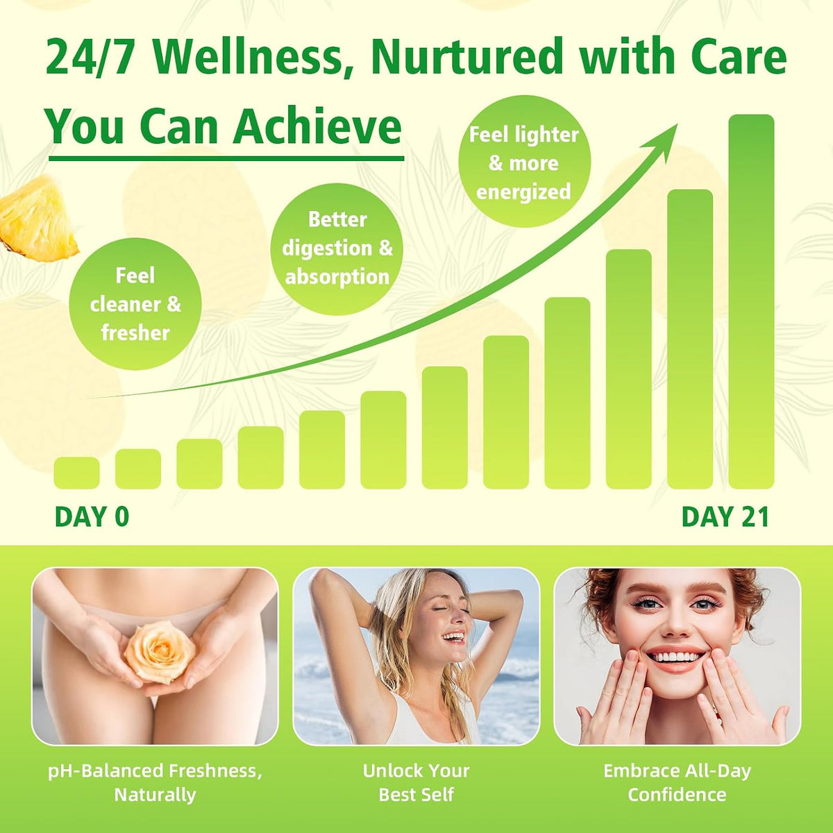 Premium Feminine Balance Gummies for Women's Immune Function, Hawaiian Pineapple Gummies Support pH Balance & Immune Function, Vegan, Gluten-free, 60 Gummies - görsel 4
