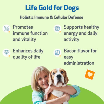 Pet Wellbeing Life Gold for Dogs - Vet-Formulated Herbal Immune Support Supplement (2 oz / 60 ml)