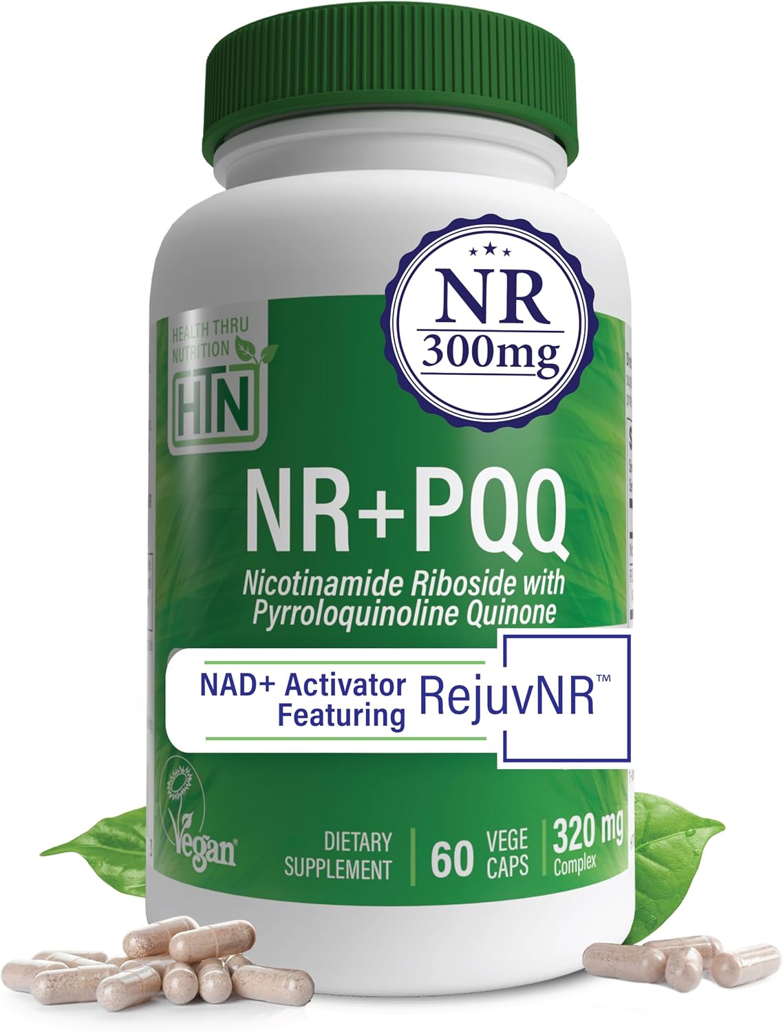 Health Thru Nutrition NAD+ Activator - NR with PQQ, 300mg Nicotinamide Riboside + 20mg PQQ, 60 Capsules - görsel 1